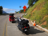 Fully loaded Harley Davidson Road King on holiday tour