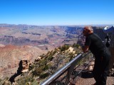 Motorcyclist enjoy view of Grand Canyon