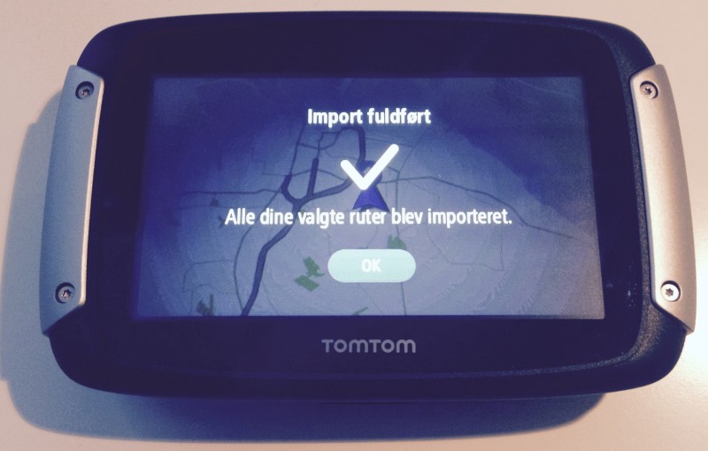 TomTom Rider route transfer from Tourstart