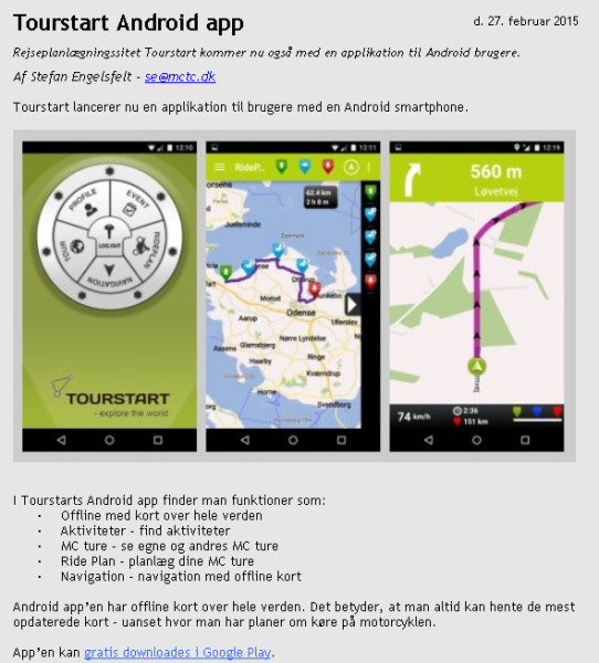 Tourstart Android App